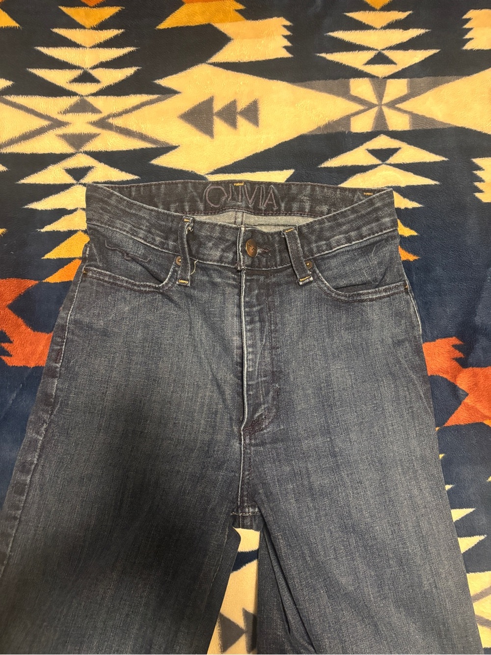 Kimes Ranch Olivia High-Rise Wide Leg Jeans in Dark Denim Blue